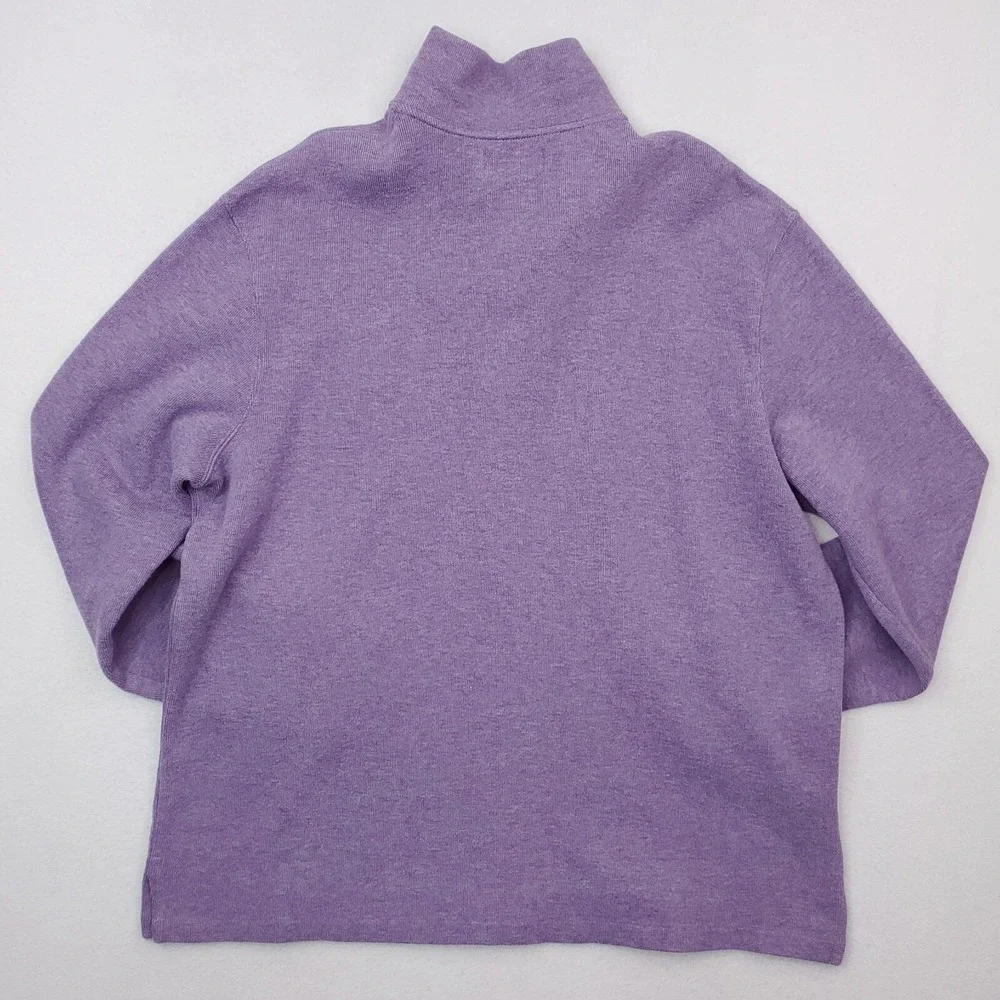 Polo Ralph Lauren Sweater Mens XXL Purple Quarter Zip Pullover Orange Small Pony